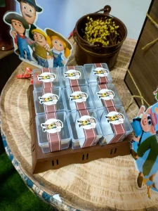 Caixinhas acrílicas do tema A fazenda de Zenon