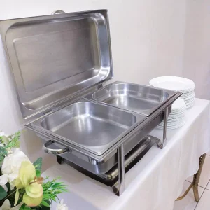 Rechaud de 2 cubas modelo banho-maria em aço inox