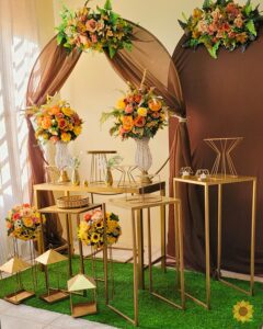 Decoração para eventos - terracota e marrom
